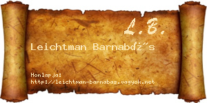 Leichtman Barnabás névjegykártya